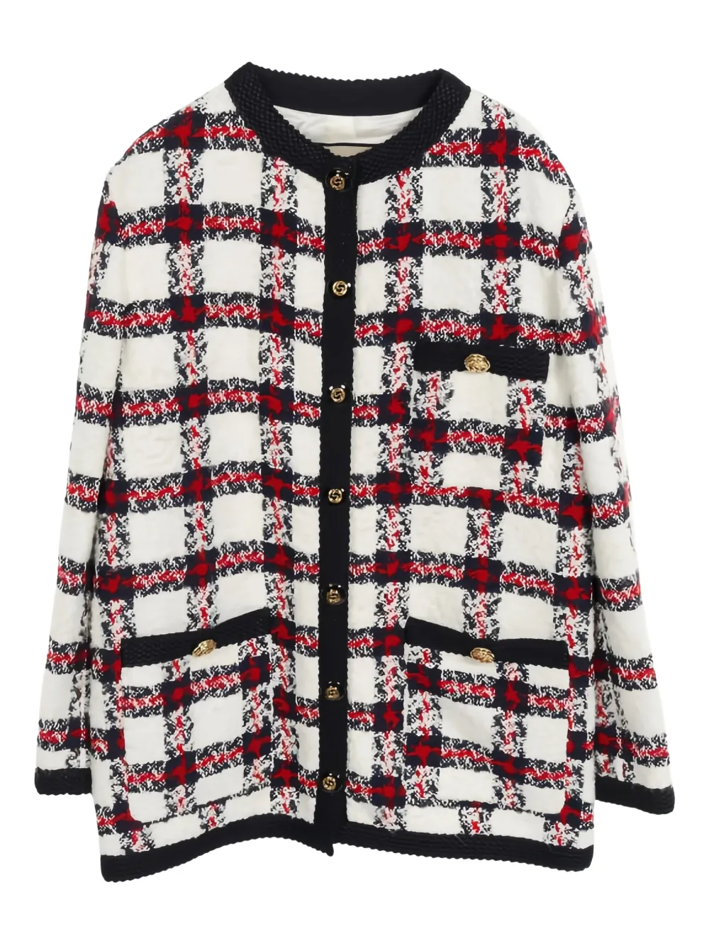 Pre-owned Gucci 2010s Gg Button Jacket In White