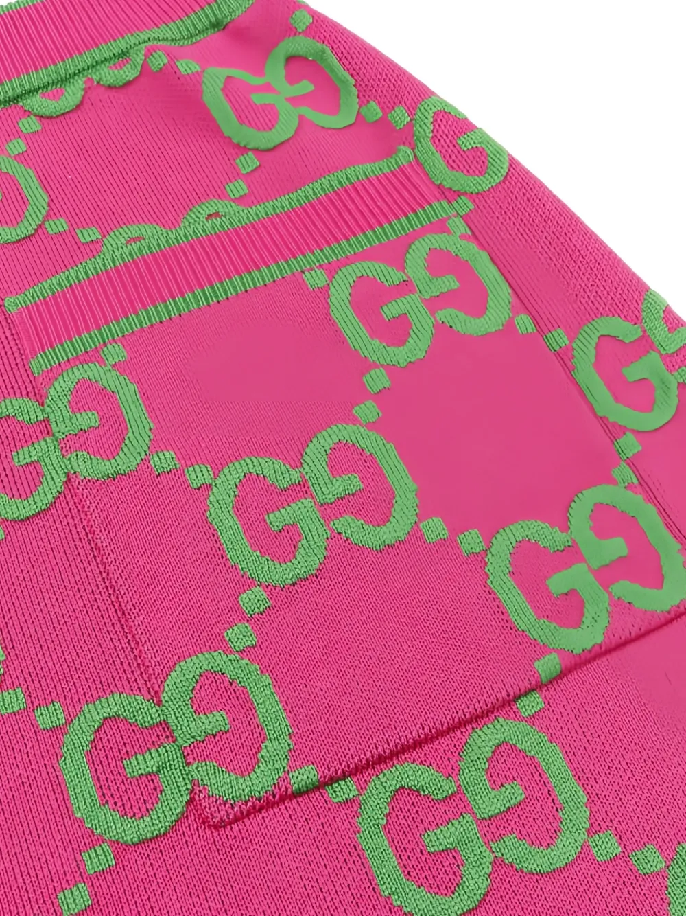 Pre-owned Gucci 2010s Gg Pattern Knitted Mini Skirt In Pink