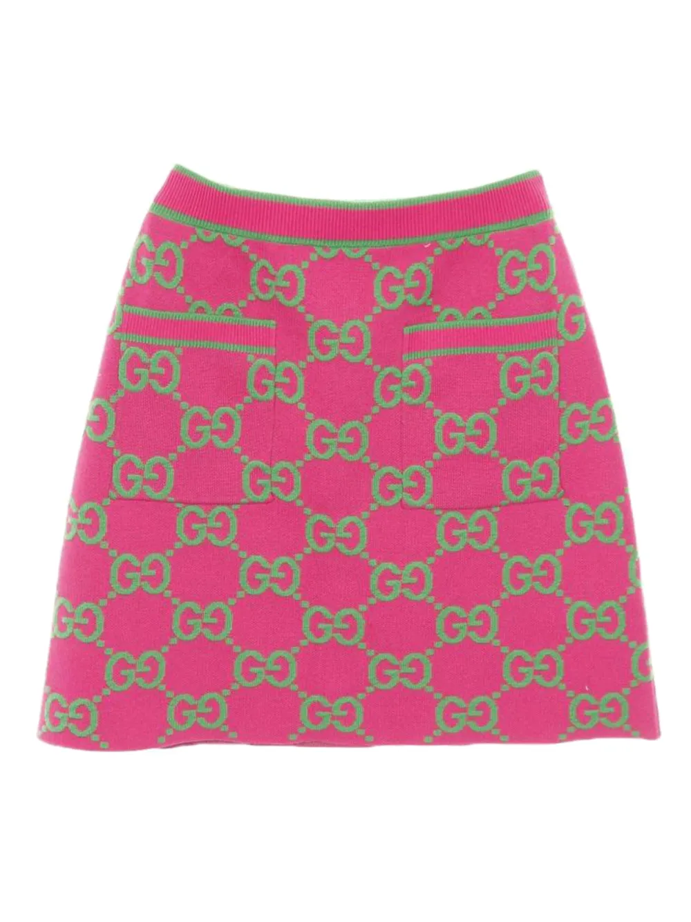Gucci Pre-Owned 2010s GG pattern knitted mini skirt | Pink | Image 1