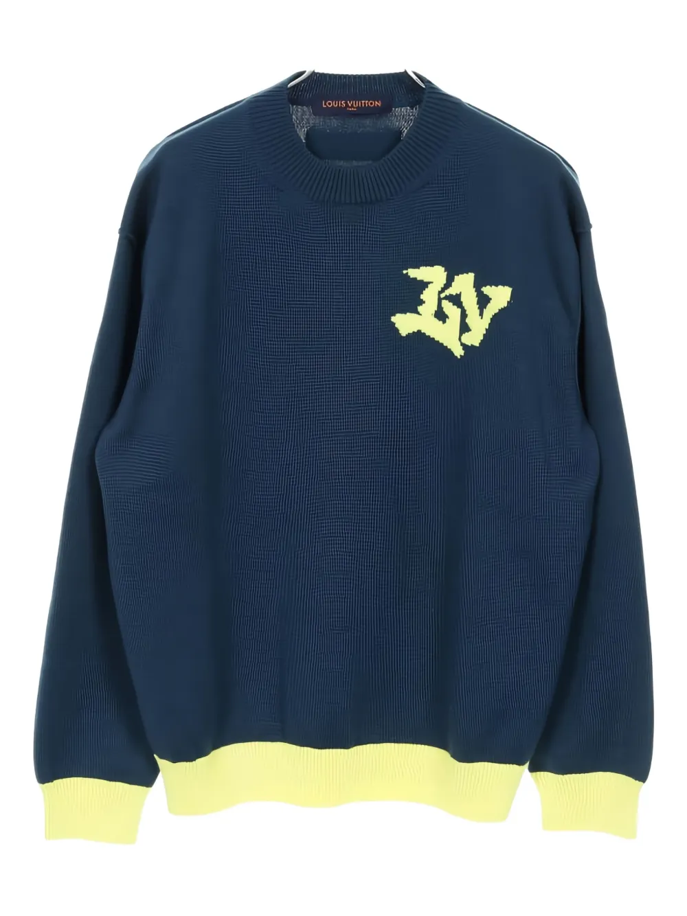 Louis Vuitton Pre-Owned 2010s crew-neck knitted sweater - ブルー Louis Vuitton Pre-Owned 2010s crew-neck knitted sweater - ブルー