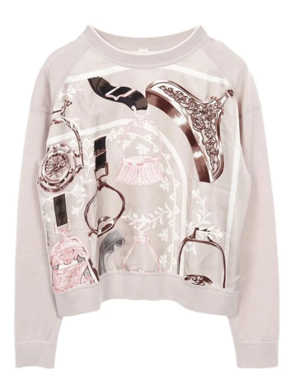 Hermès Pre-Owned 2010s Twill Laine printed sweater | Grey | Image 1