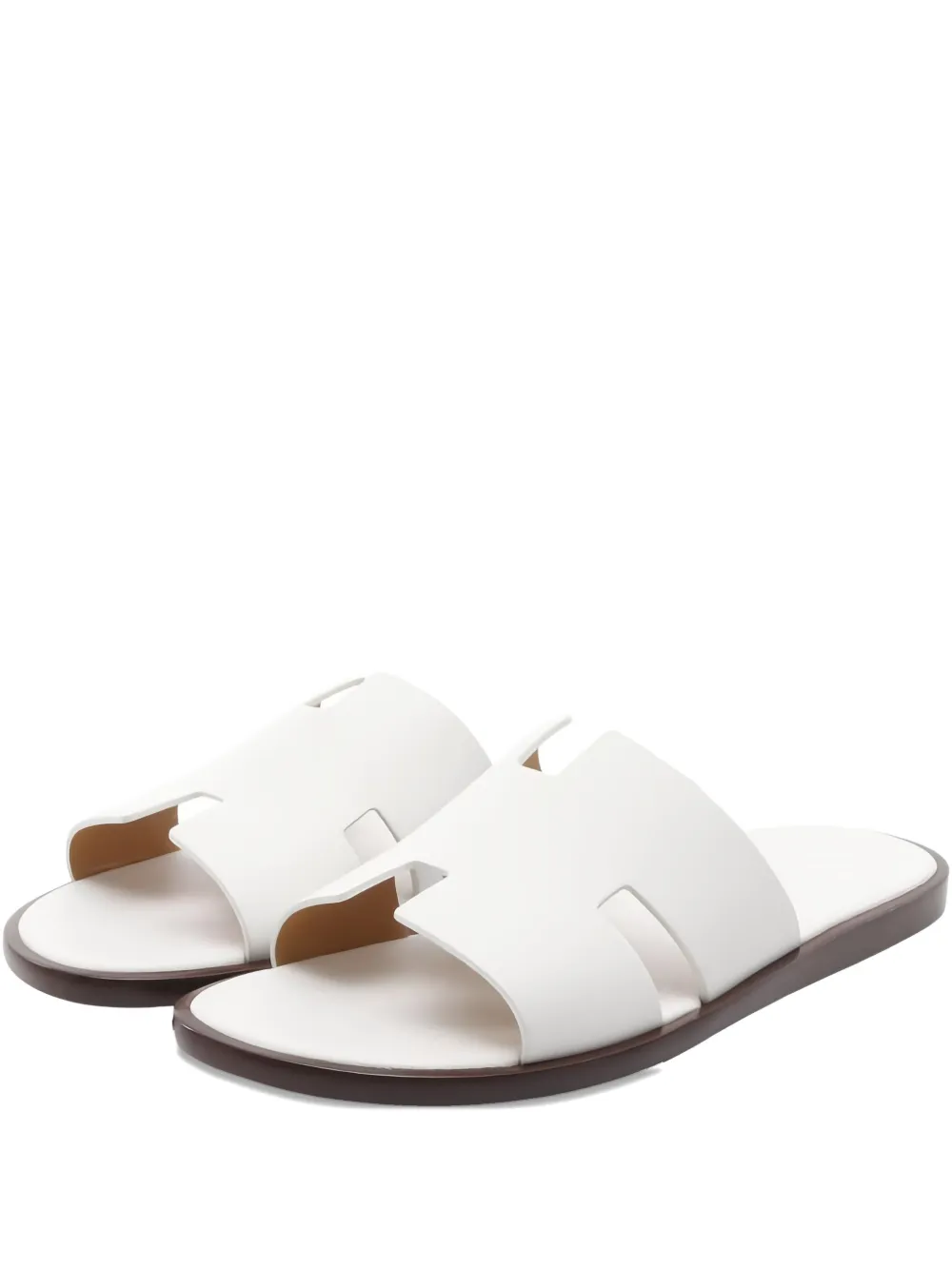 Hermès Pre-Owned 2020s Izmir leather flat sandals | White | Image 1