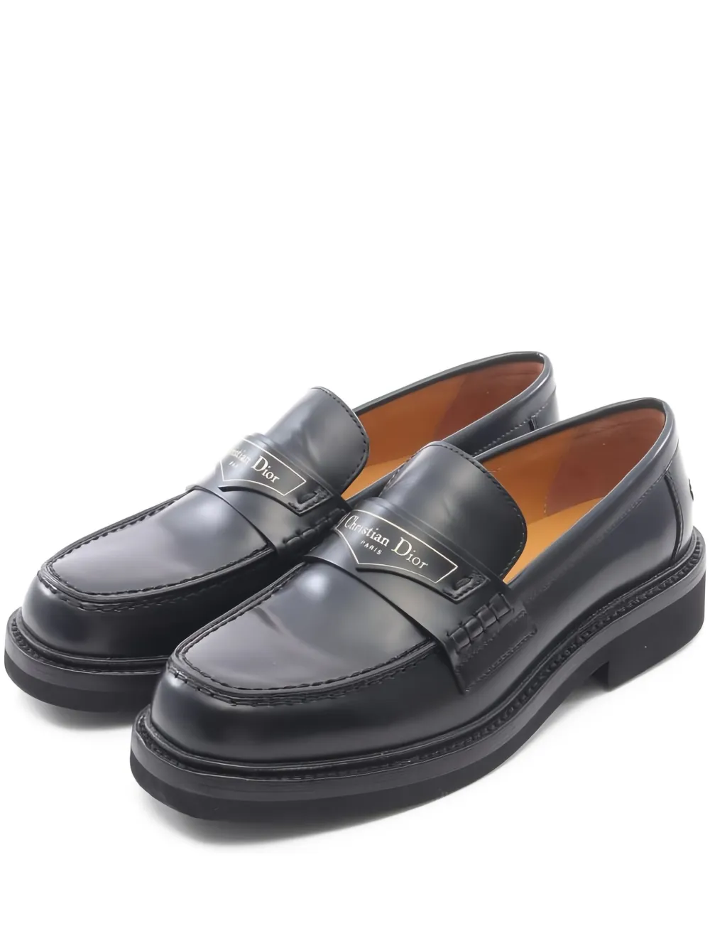 Christian Dior Pre-Owned 2010s 30mm logo-patch loafers | Black | Image 1