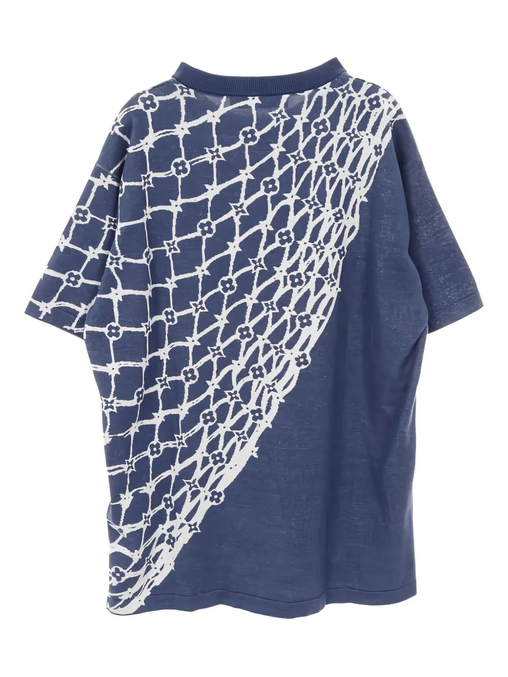 Louis Vuitton Pre-Owned 2020s monogram fishnet-knit crew-neck T-shirt | Image 2