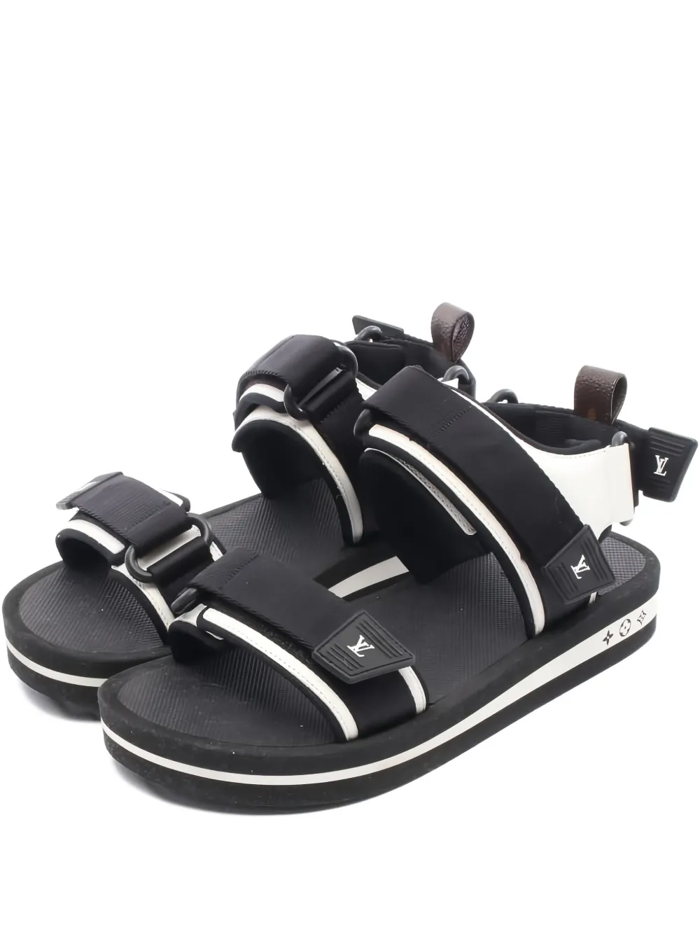 Louis Vuitton Pre-Owned 2010s 30mm Arcade Line monogram-detail sandals Louis Vuitton Pre-Owned 2010s 30mm Arcade Line monogram-detail sandals