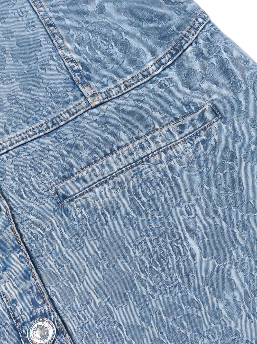 Pre-owned Chanel 1986-1988 Camellia-pattern Midi Dress In Blue