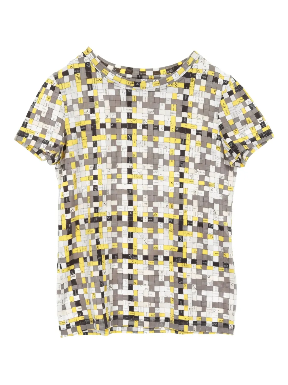 Hermès Pre-Owned 2010s Bolduc-check T-shirt | Grey | Image 1