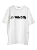 Jil Sander Pre-Owned 2010 logo-print cut-off T-shirt - White