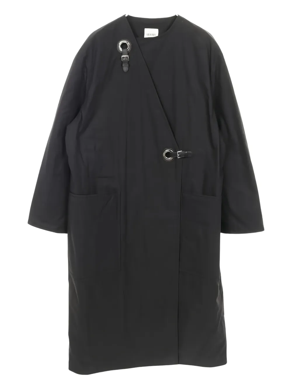 Hermès Pre-Owned abrigo con hebilla cruzada 2010 | negro | Image 1