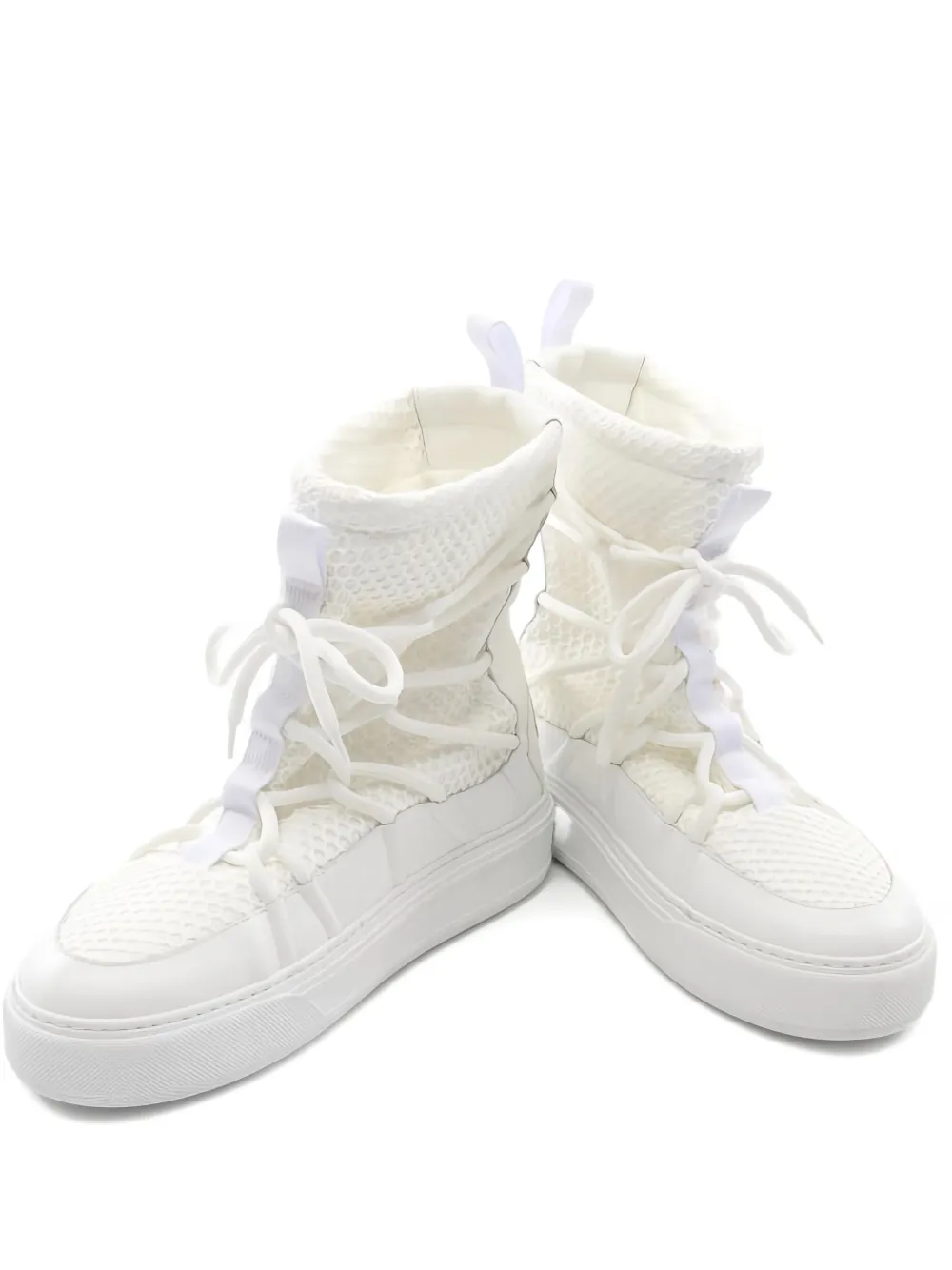 Pre-owned Dior 2010s 35mm Lace-up Boots In White