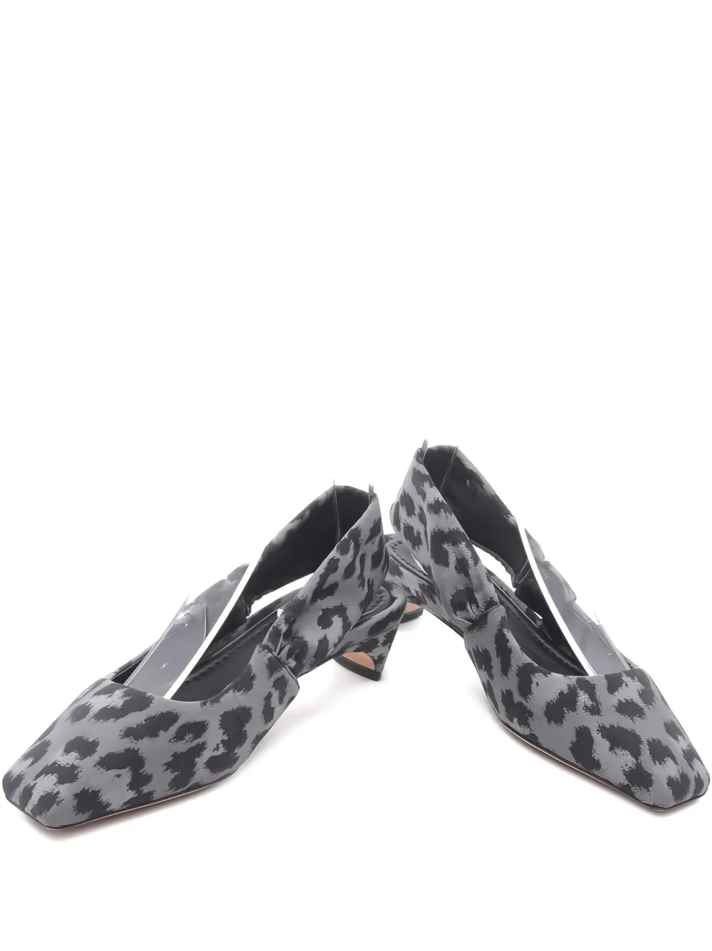 Pre-owned Dior 2010 Mizza Leopard Fabric Pumps In Gray