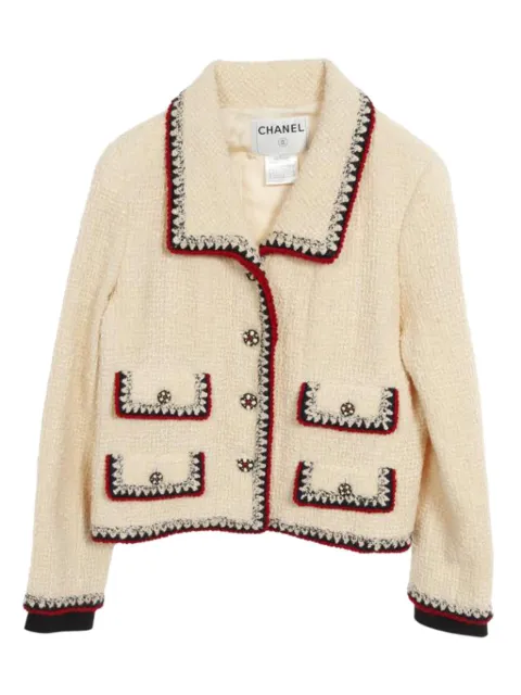 CHANEL Pre-Owned Tweed Trim Jacket