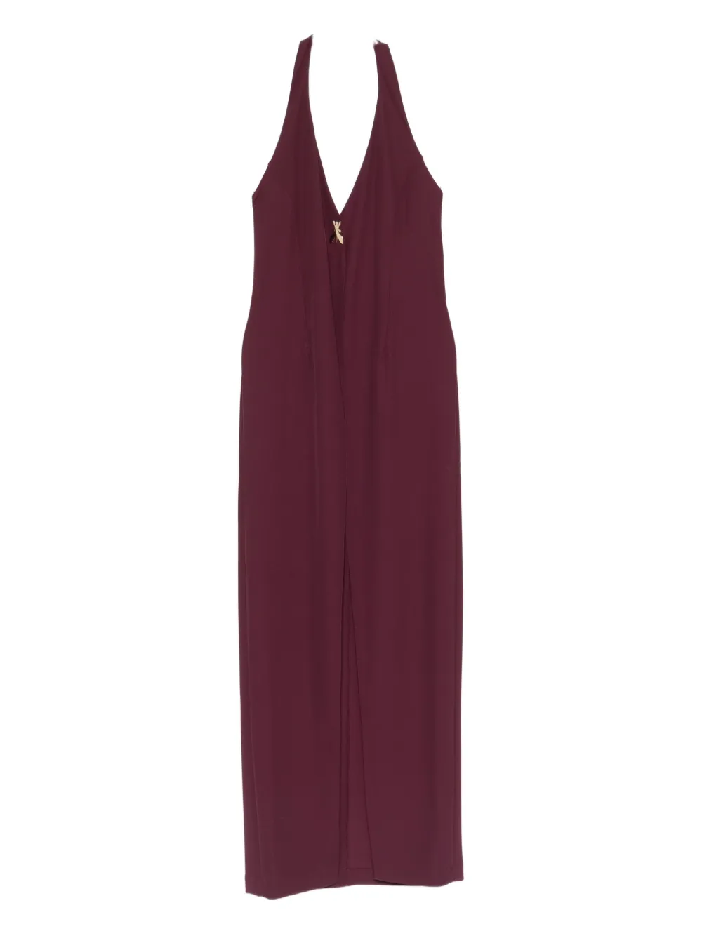 Patrizia Pepe Halterneck Midi Dress In Burgundy
