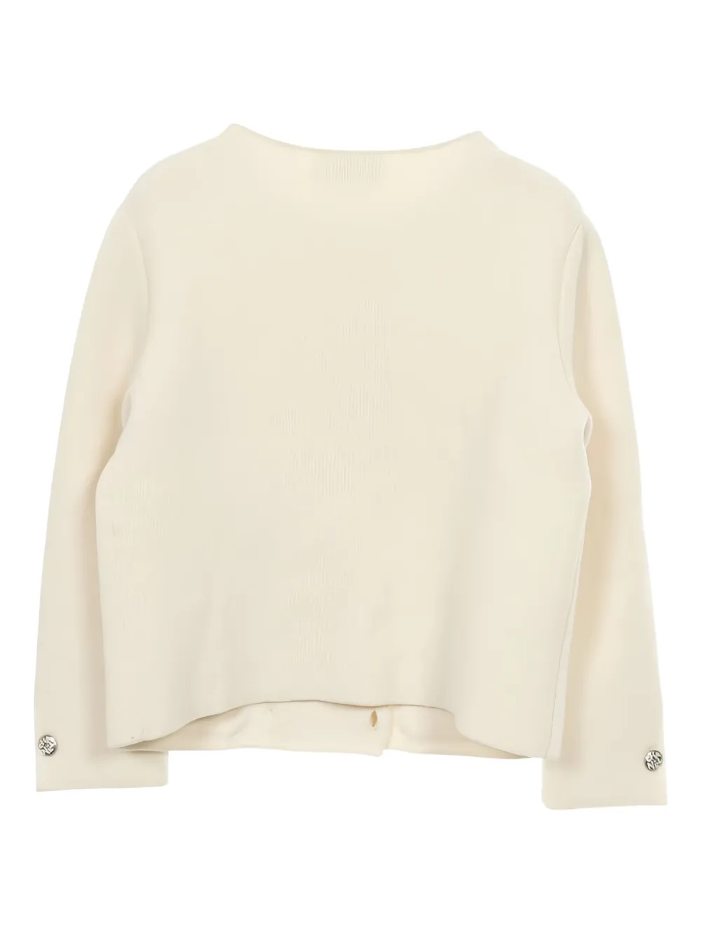 CHANEL Pre-Owned 1988 coco mark rhinestone button knitted jacket | Image 2