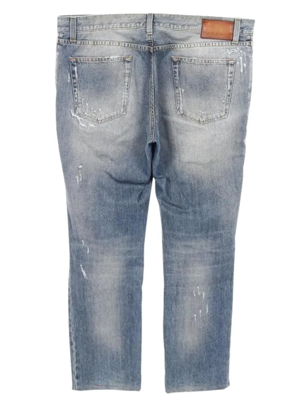 Dolce & Gabbana Pre-Owned 2010 Distressed Leather Patch Trousers | Image 2