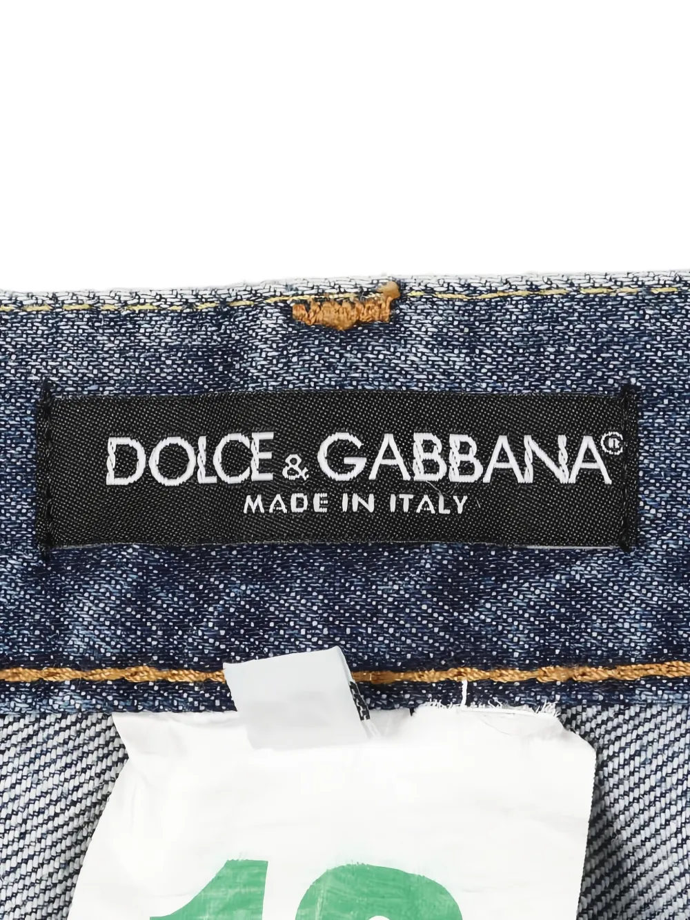 Pre-owned Dolce & Gabbana 2010 Distressed Leather Patch Trousers In Blue