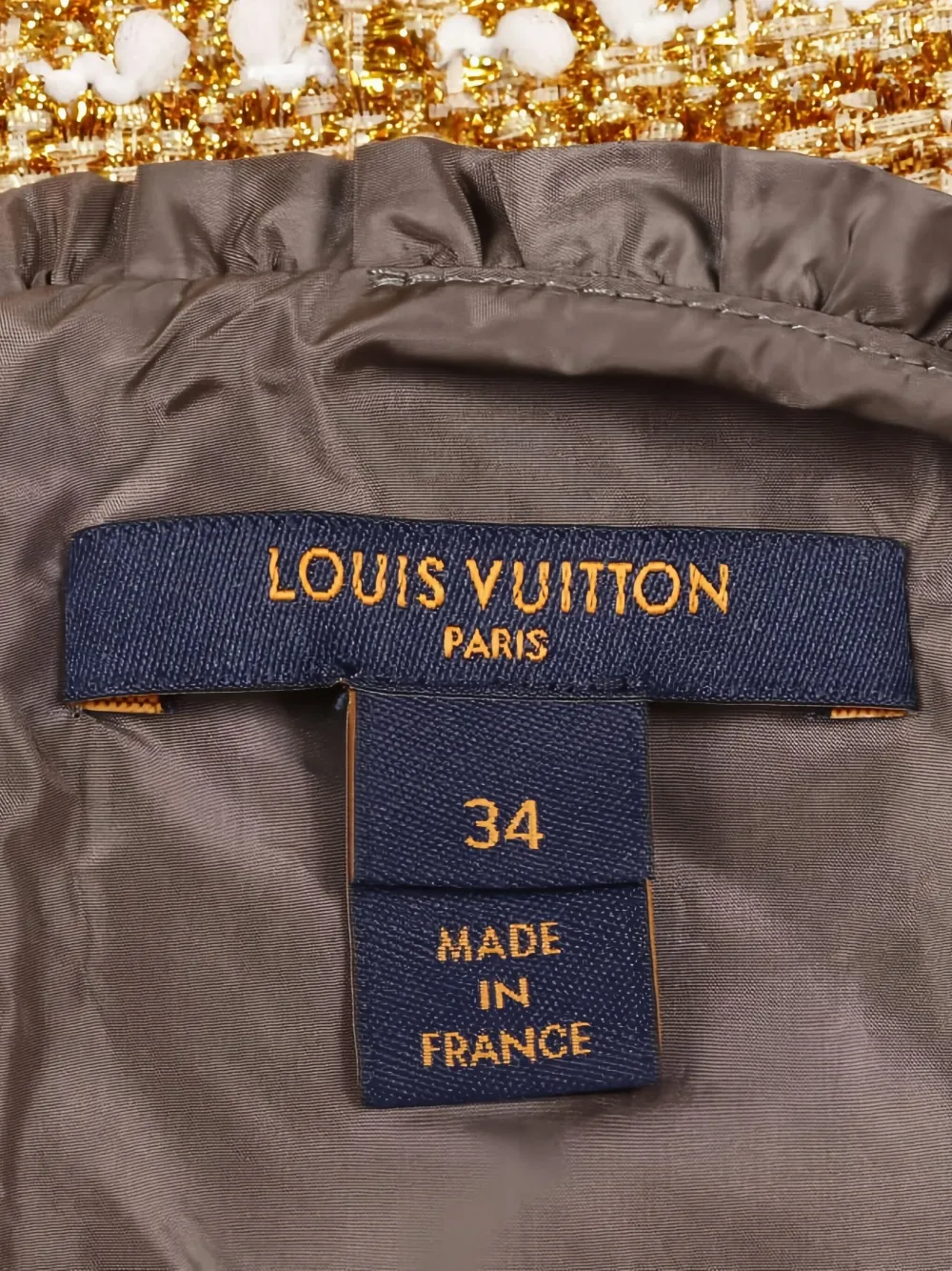 Louis Vuitton Pre-Owned 2010 tweed mouwloos badpak - Goud