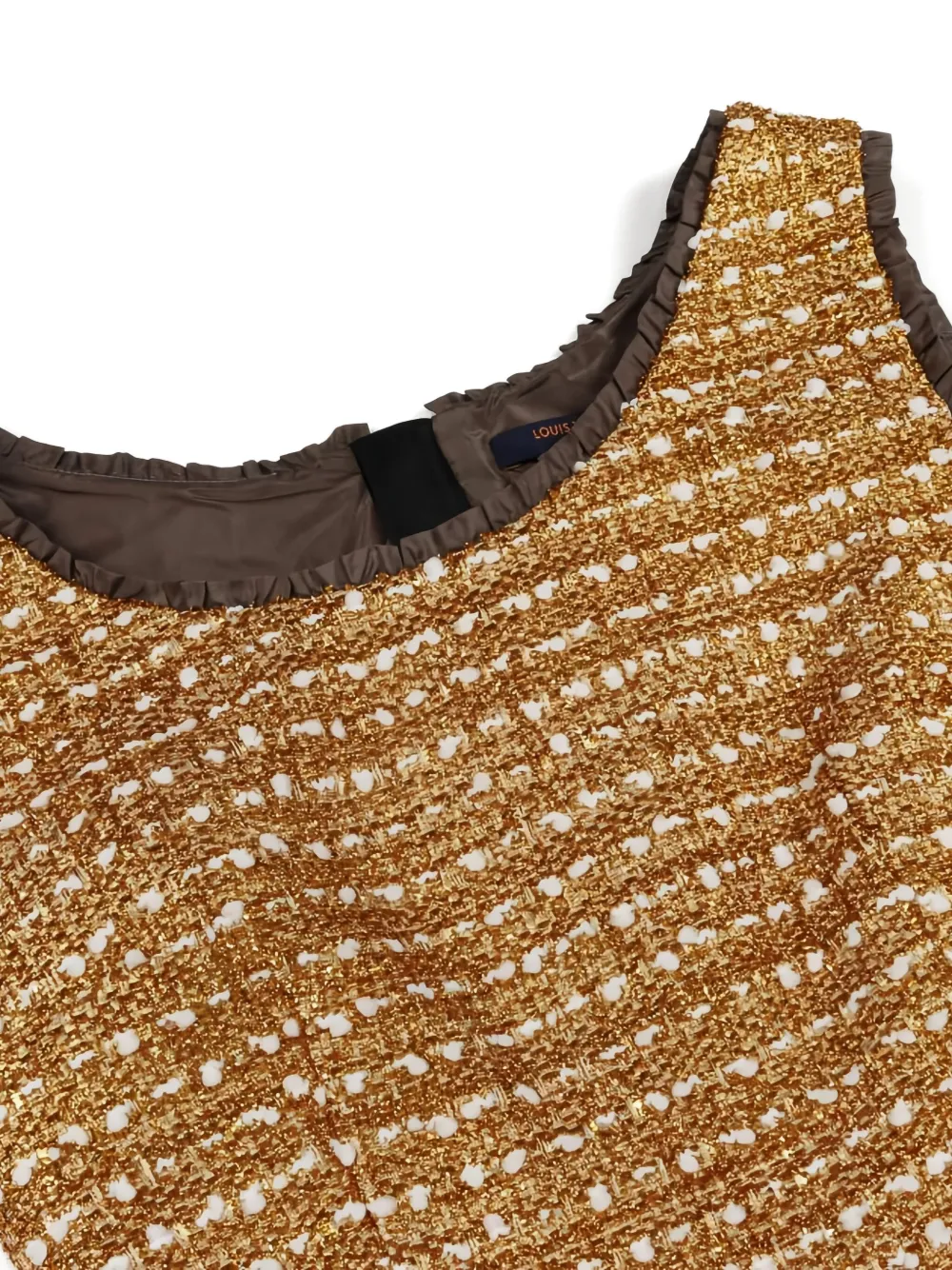 Pre-owned Louis Vuitton 2010 Tweed Sleeveless One Piece In Gold