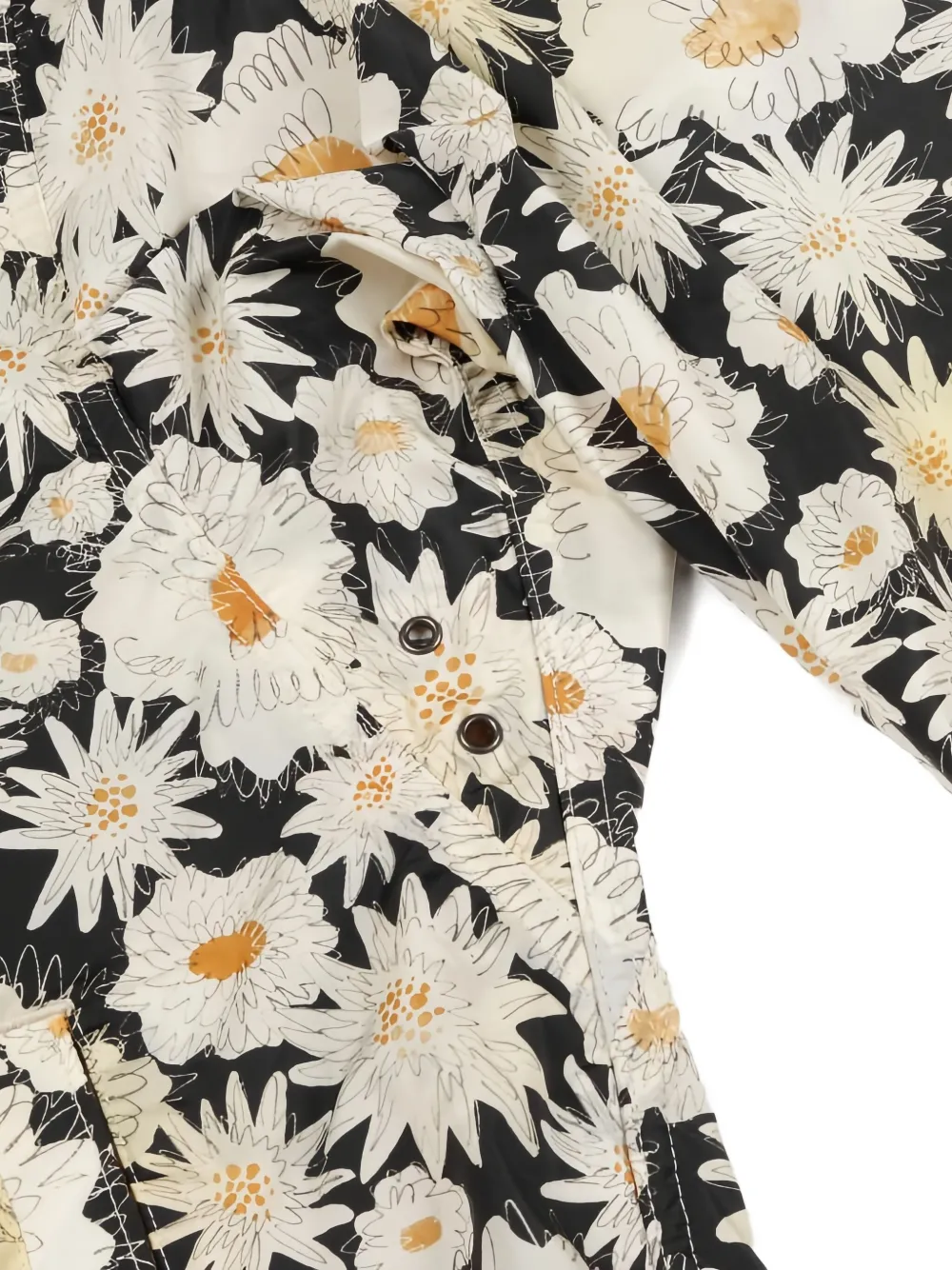 BURBERRY Pre-owned 2010s Daisy-print Zip-up Jacket In Black