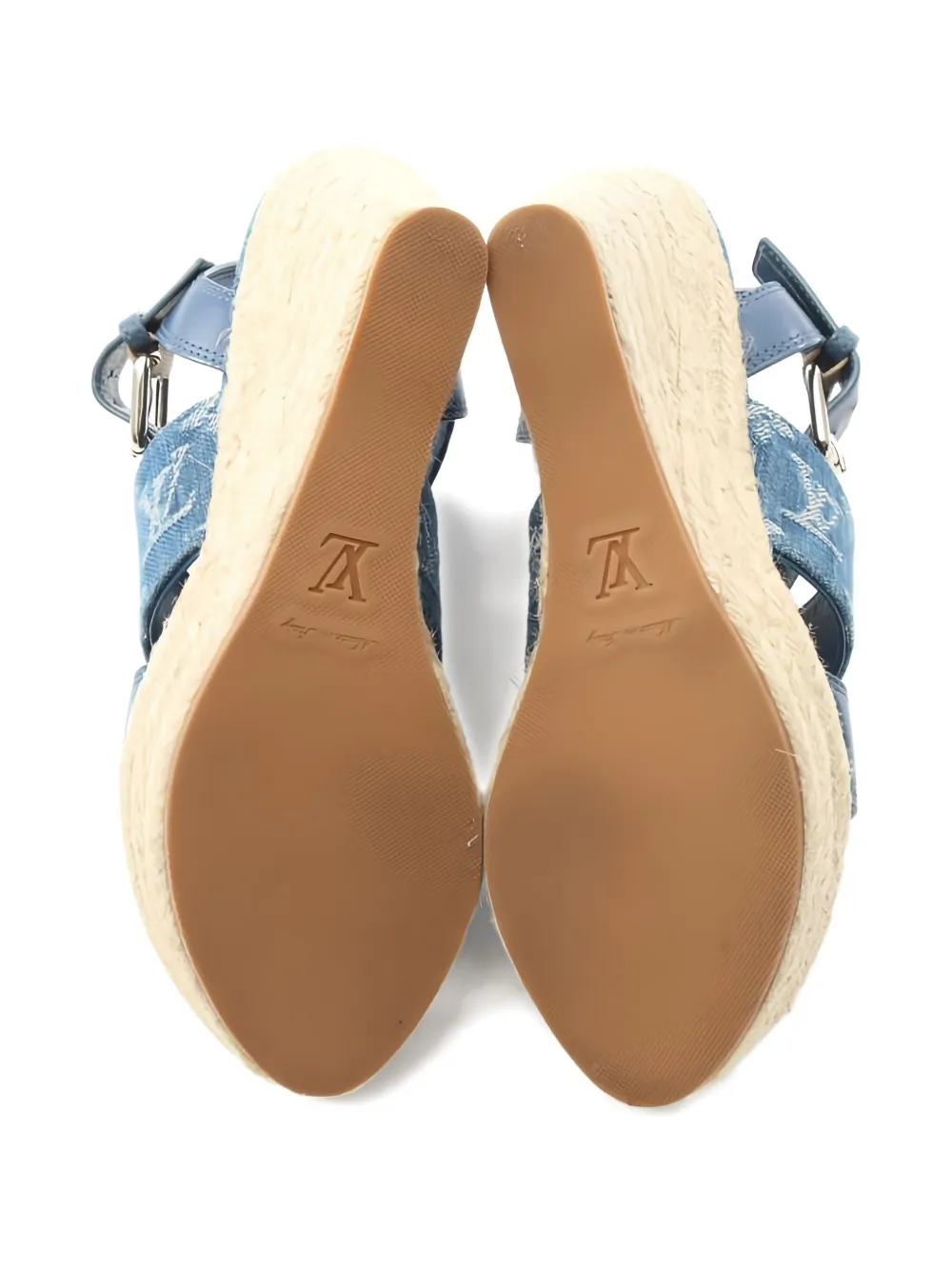 Louis Vuitton Pre-Owned Starboard Line denim sandalen - Blauw
