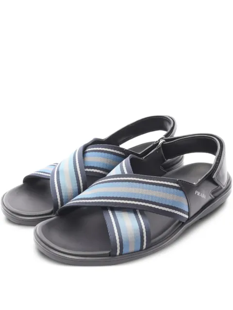 Prada Pre-Owned cross belt sandals