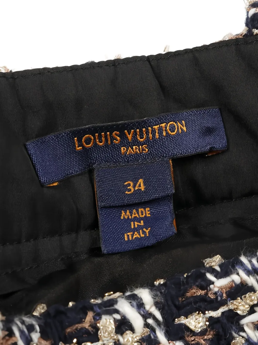 Louis Vuitton Pre-Owned 2010s wollen rok met kettingdetail - Zwart