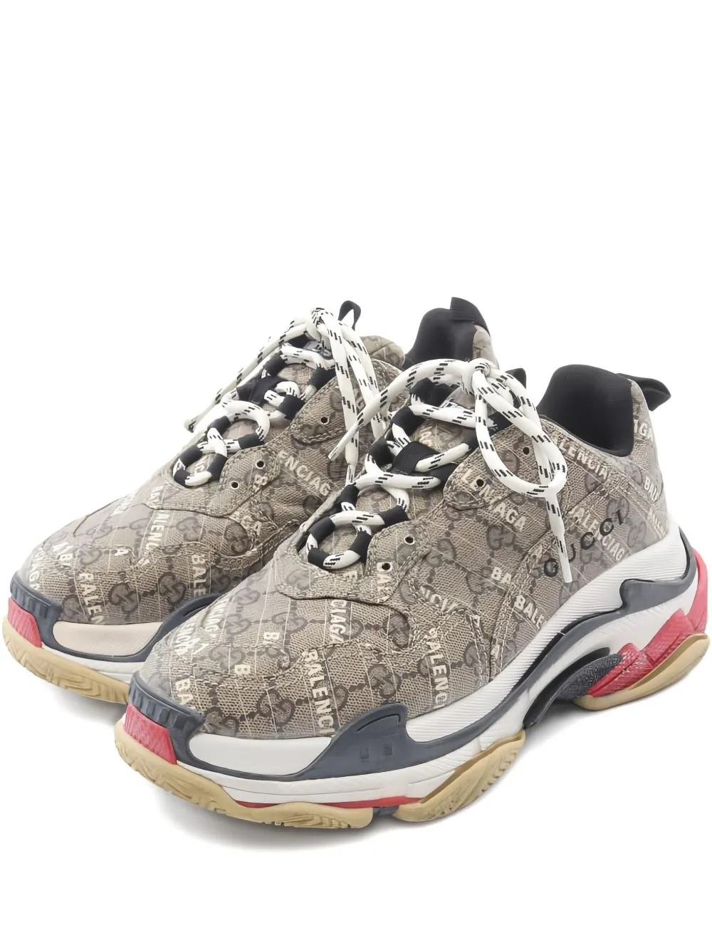 Gucci Pre-Owned gg supreme triple s sneakers | Neutrals | Image 1