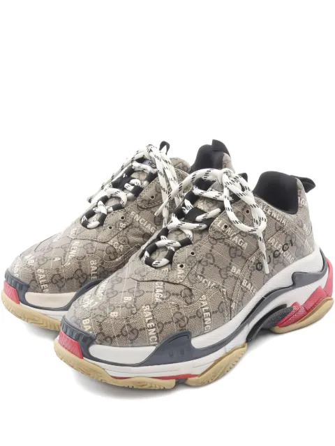 Gucci Pre-Owned gg supreme triple s sneakers