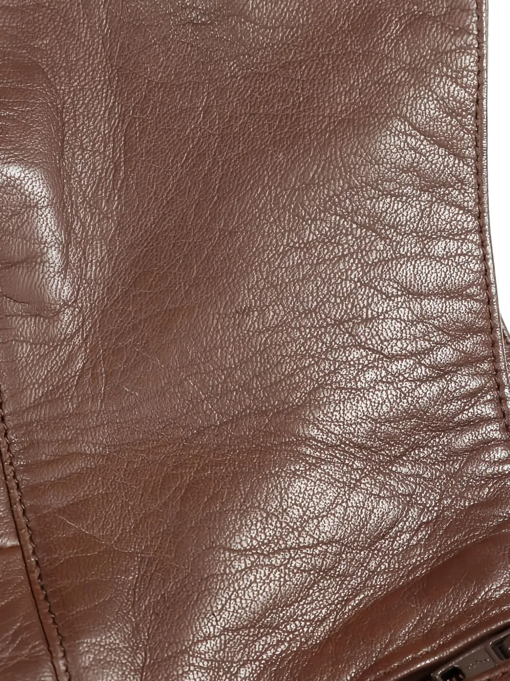 Pre-owned Chanel 1986-1988 Pleated Leather Skirt In Brown