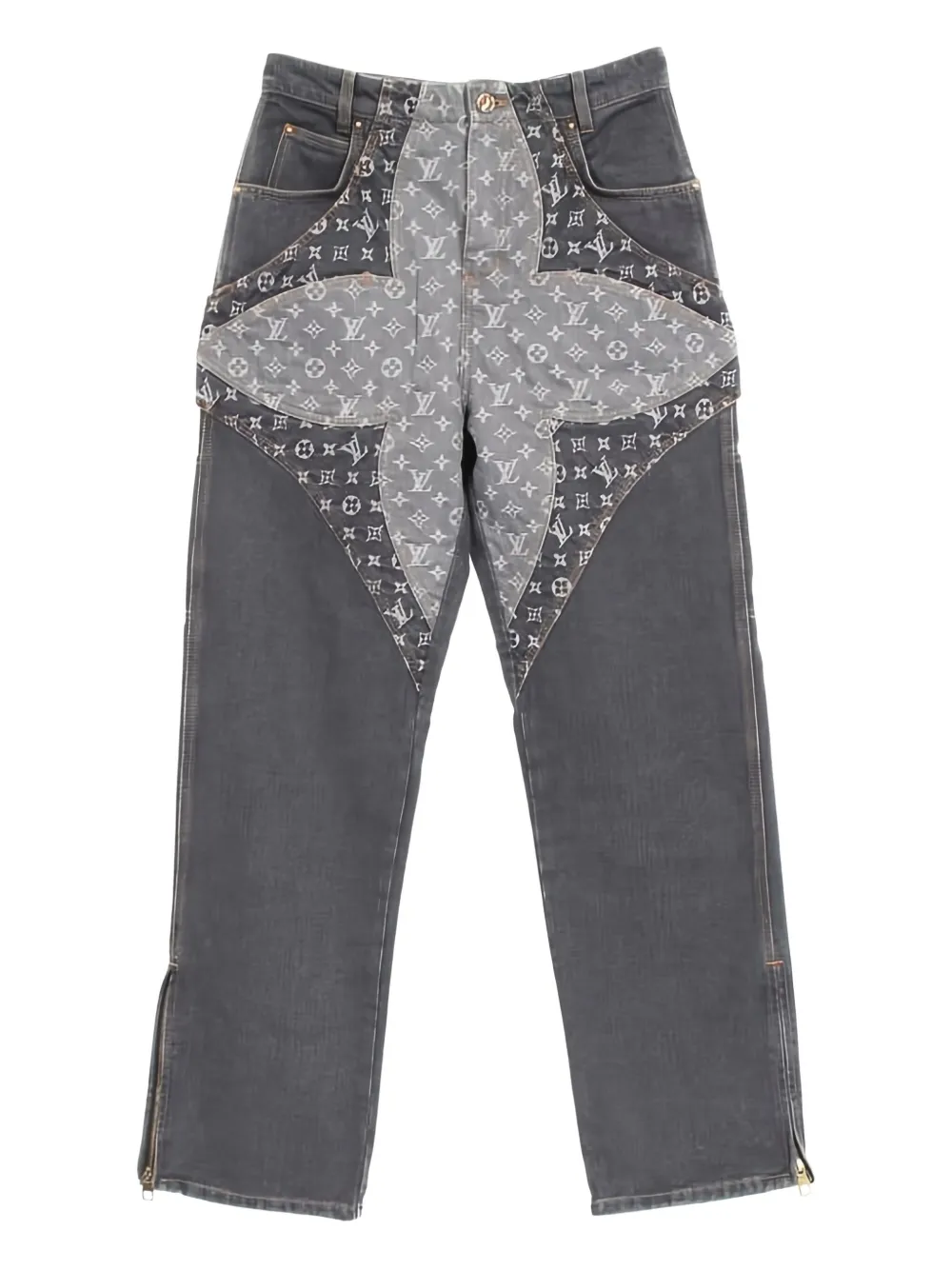Louis Vuitton Pre-Owned monogram-pattern jeans | Grey | Image 1
