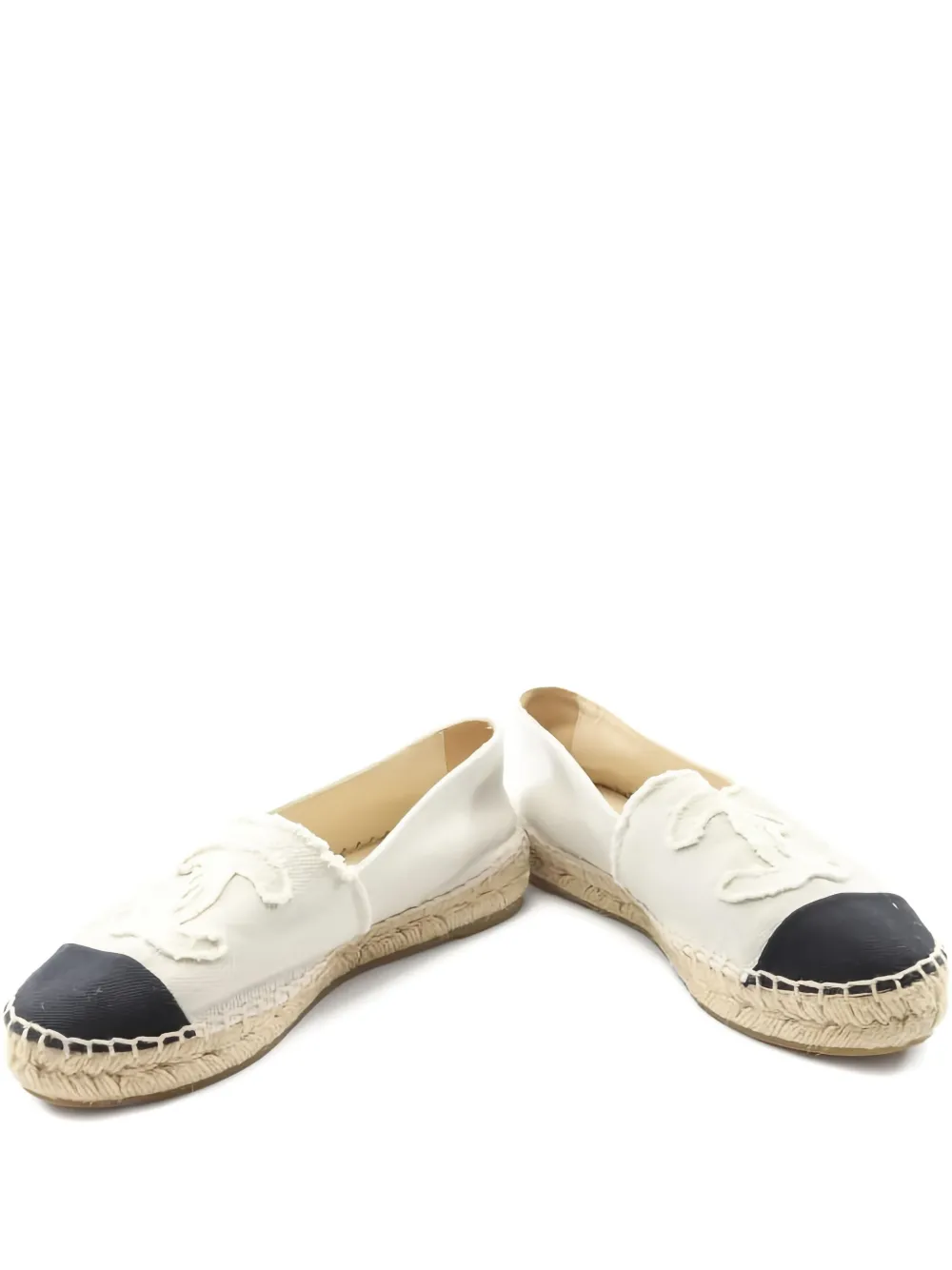 Pre-owned Chanel 1986-1988 Logo-detail Espadrilles In White