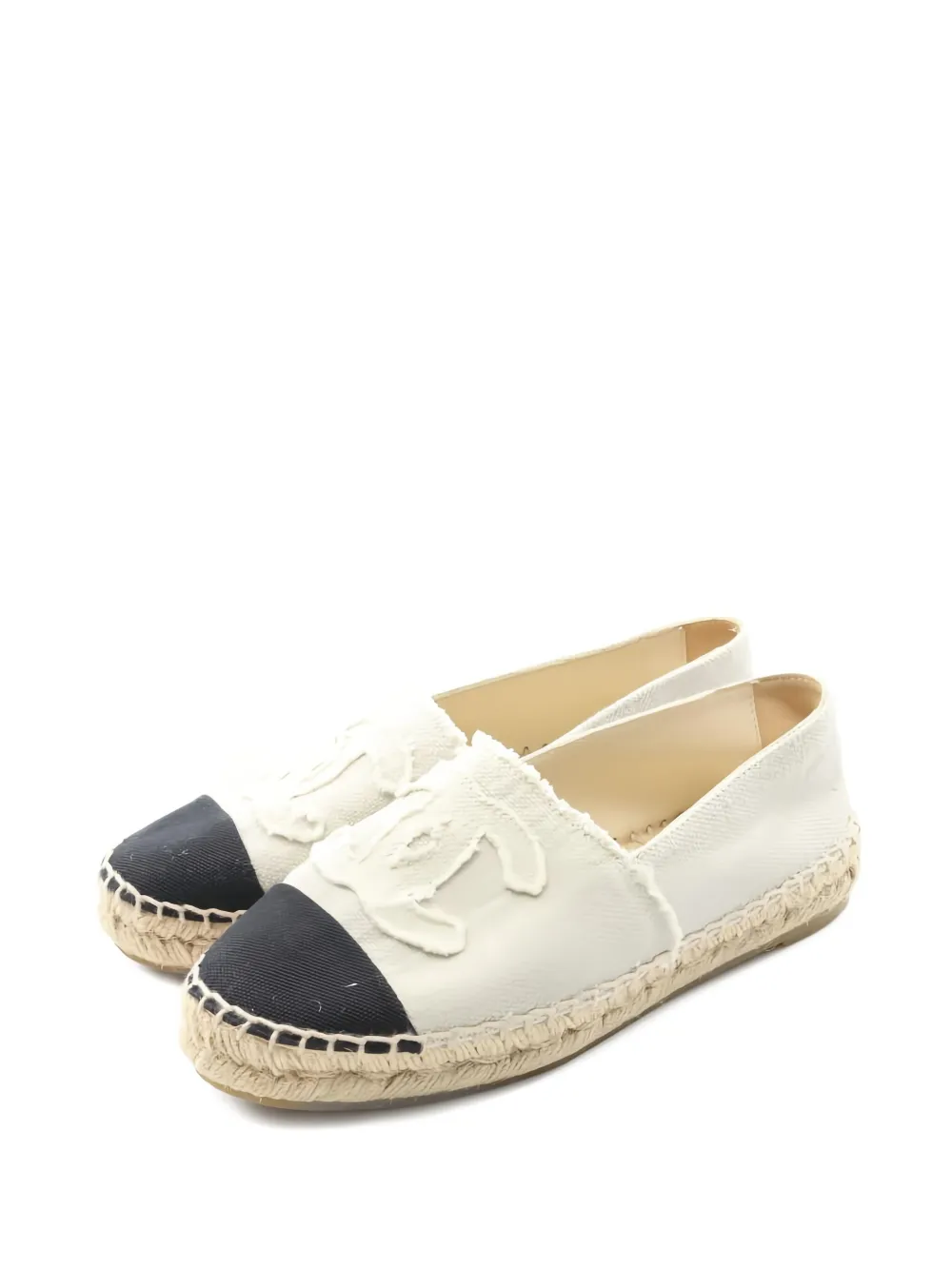 Pre-owned Chanel 1986-1988 Logo-detail Espadrilles In White