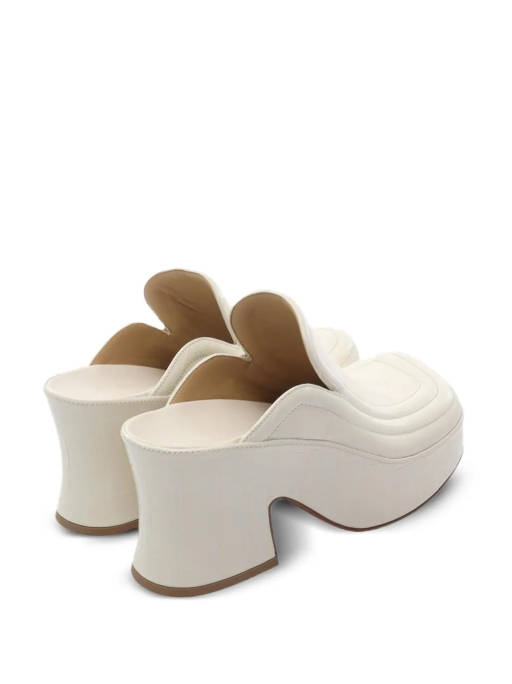 Bottega Veneta Pre-Owned 20s 90mm crocodile-embossed platform mules | Image 2