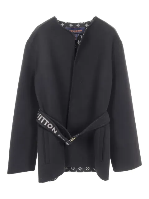 Louis Vuitton Pre-Owned 10s logo-detail belted coat