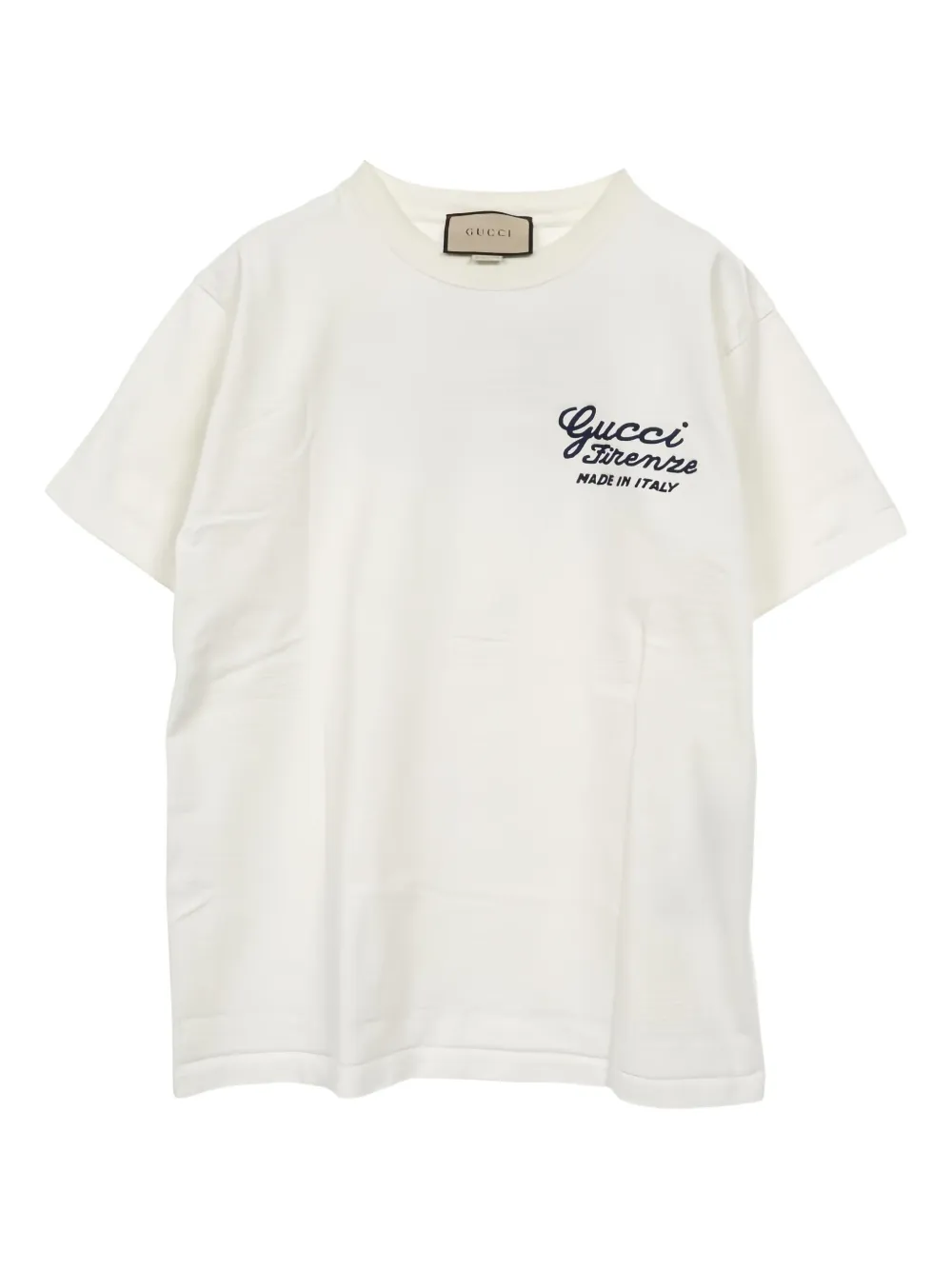 Gucci Pre-Owned embroidery crew-neck t-shirt | White | Image 1