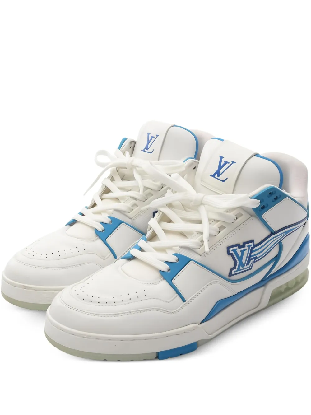 Pre-owned Louis Vuitton Line Sneakers In White