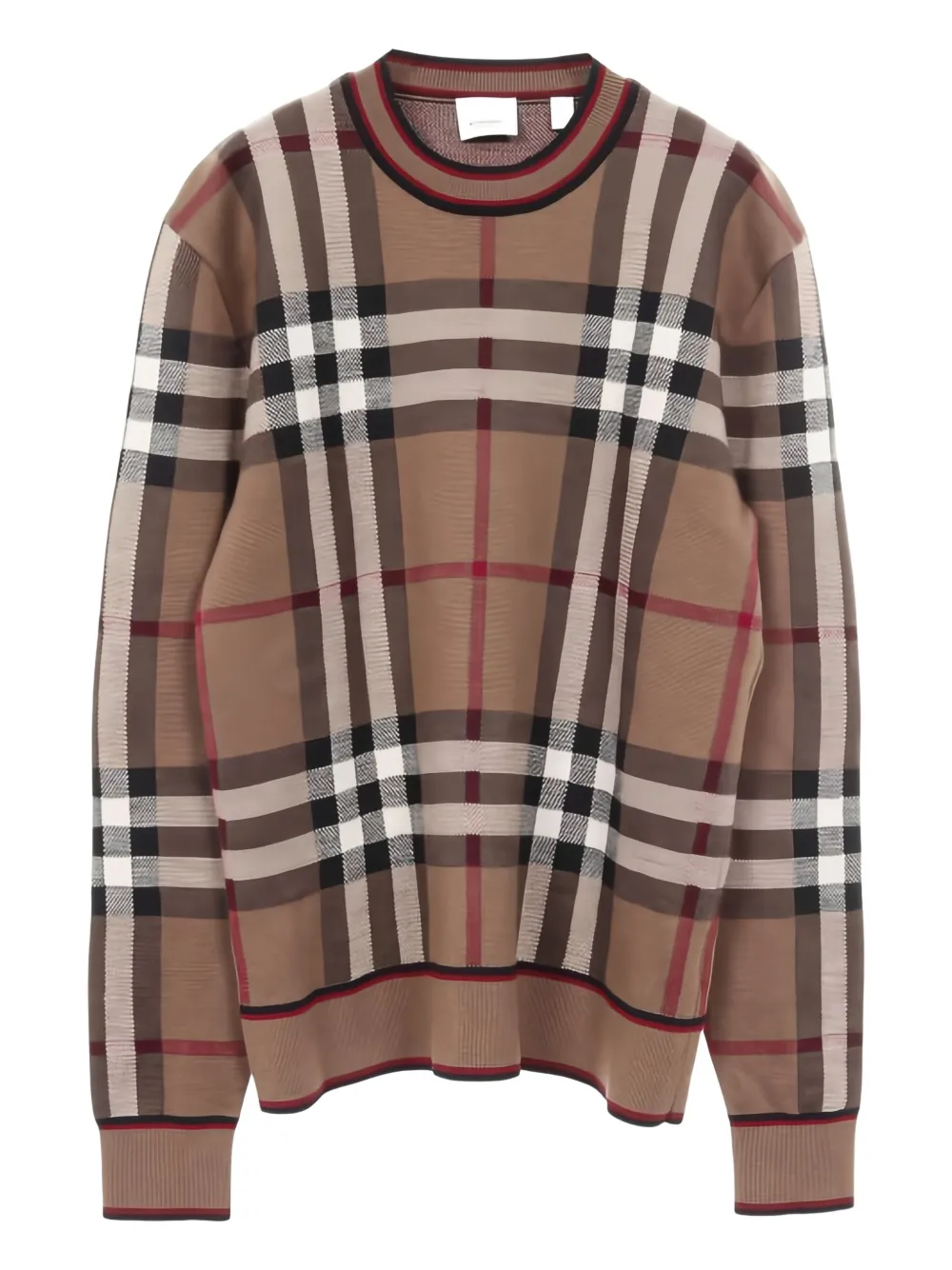 Burberry Pre-Owned checked crew-neck sweater | Brown | Image 1
