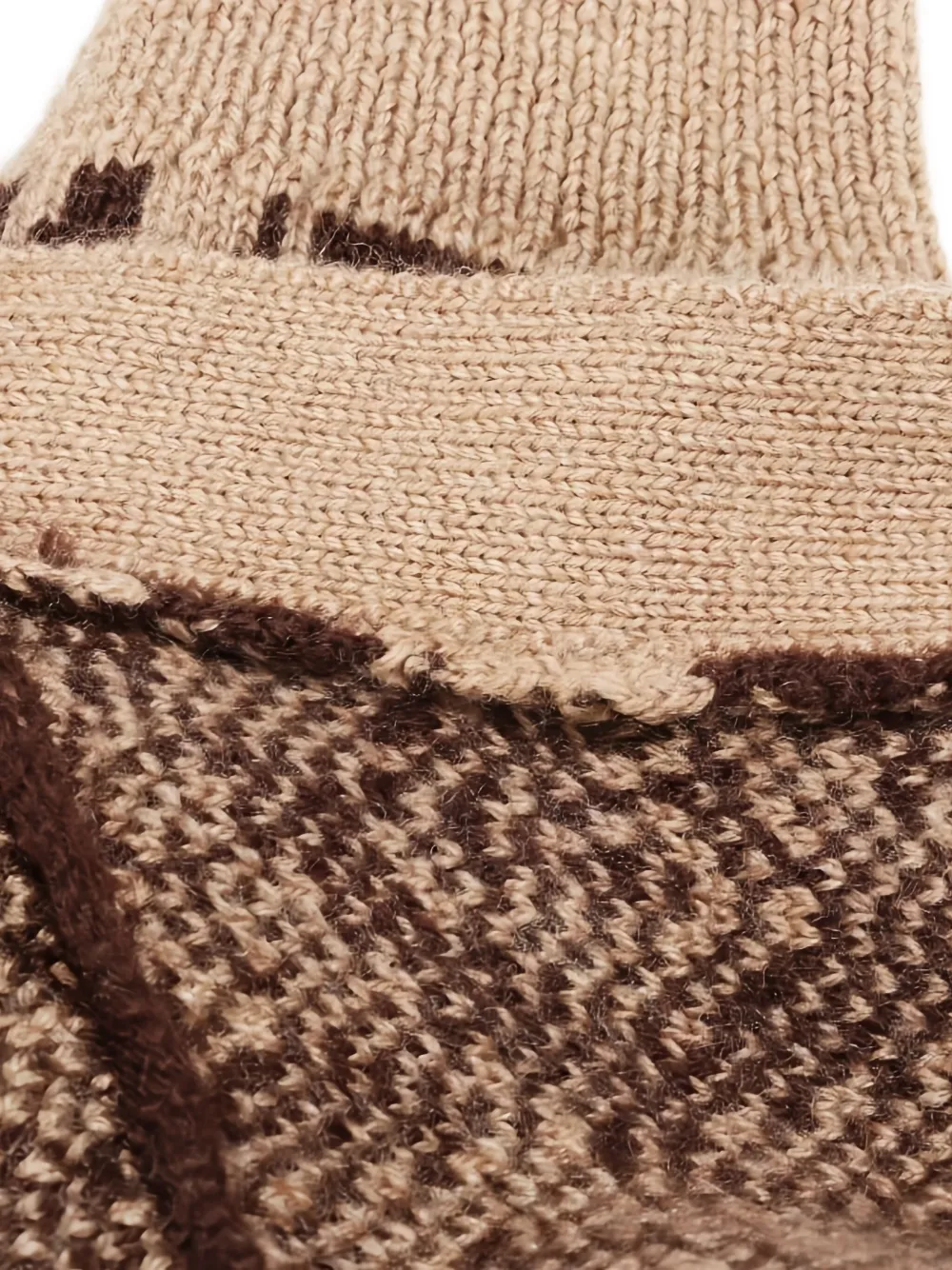 Pre-owned Gucci 2000s Patterned Wool Cardigan In Brown