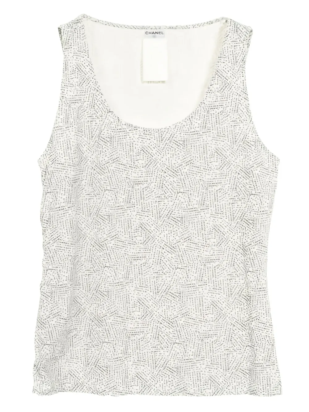 CHANEL Pre-Owned 1986-1988 logo-pattern tank top | White | Image 1