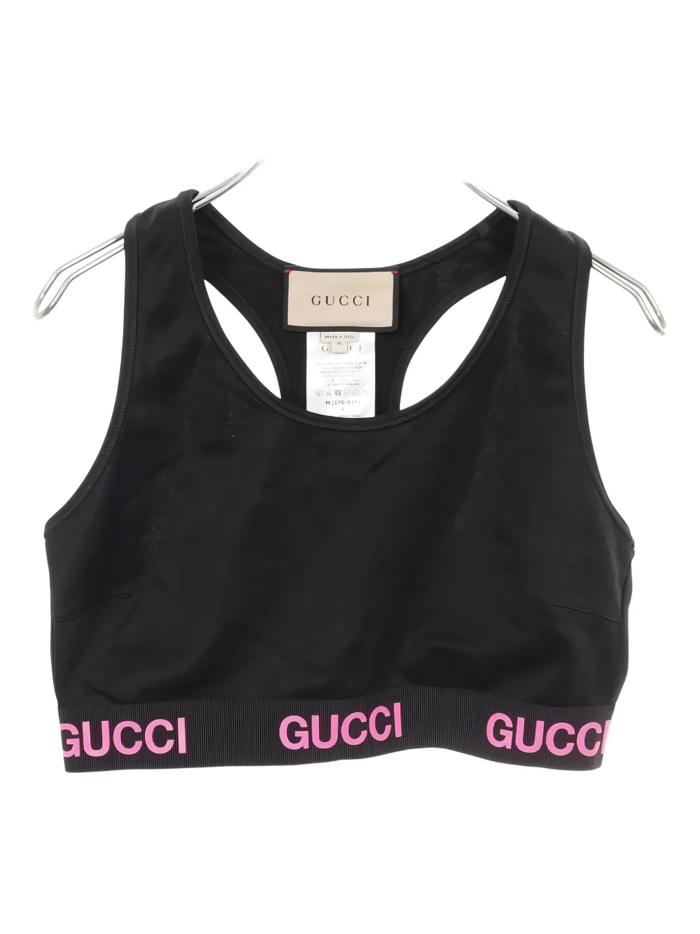 Gucci Pre-Owned 2010s hem-logo tank top | Black | Image 1