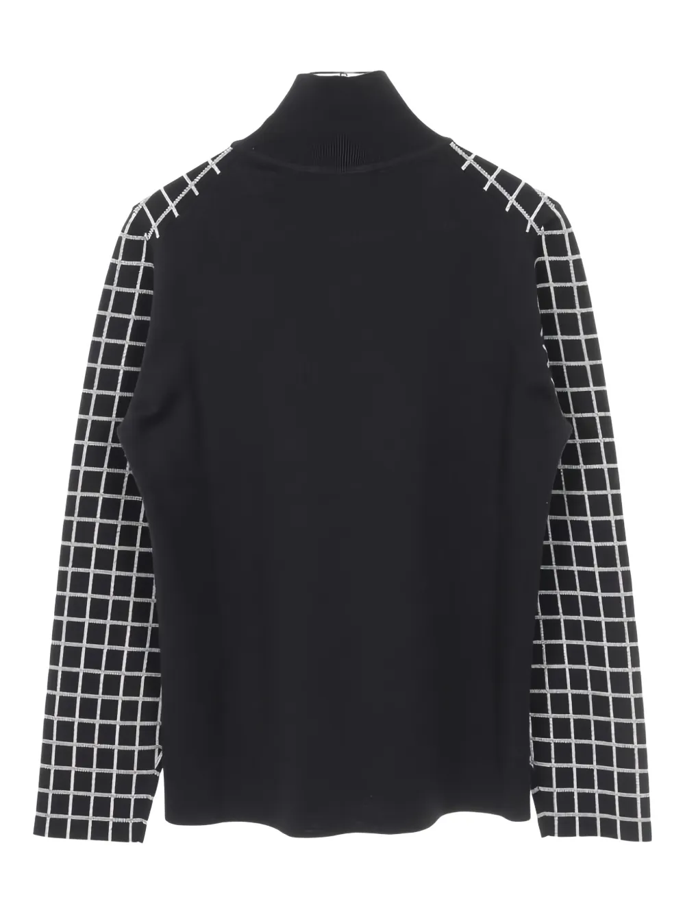 Hermès Pre-Owned 00s high-neck check sweater | Black | Image 1