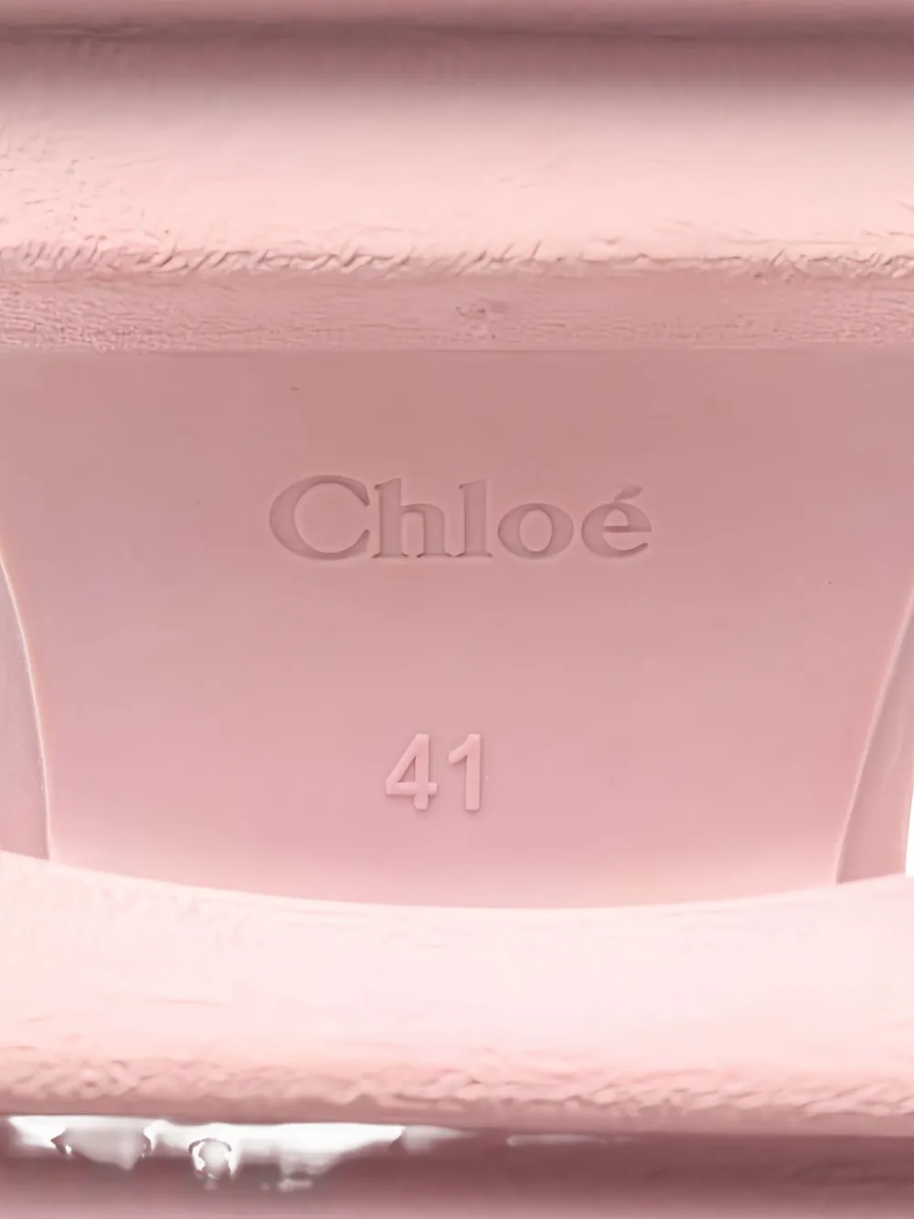 Pre-owned Chloé 10s 75mm Betty Block-heel Rain Boots In Pink