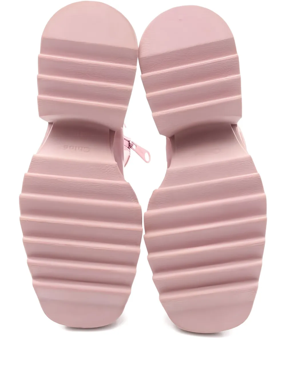 Pre-owned Chloé 10s 75mm Betty Block-heel Rain Boots In Pink