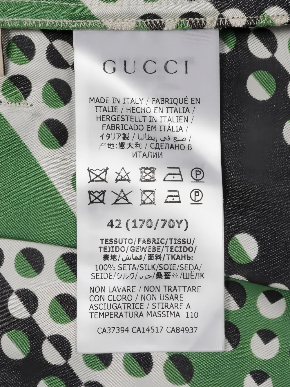 Pre-owned Gucci 00s Pleat Patterned Silk Midi Skirt In Green