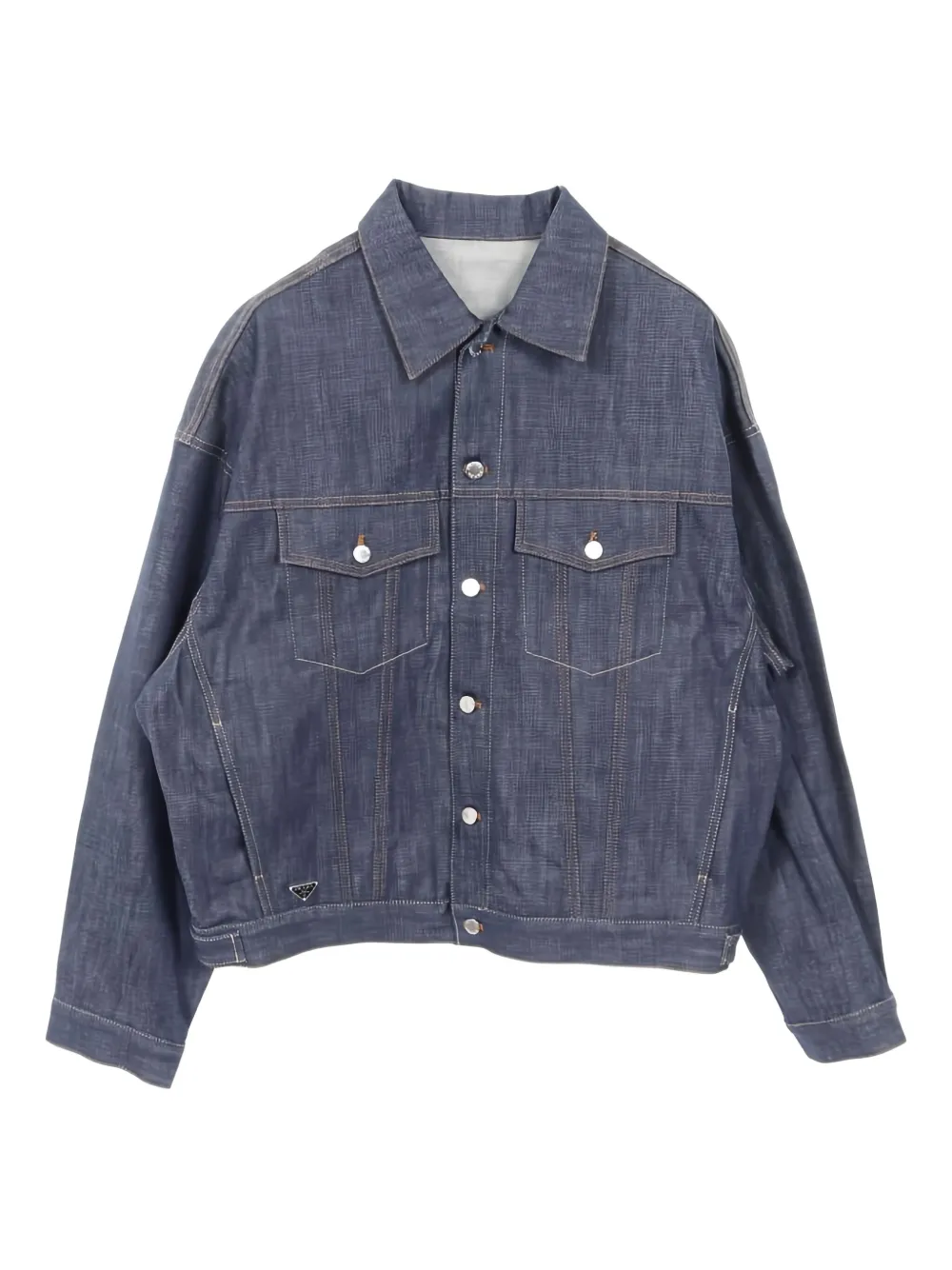 Prada Pre-Owned 2010s logo-plaque denim jacket | Blue | Image 1