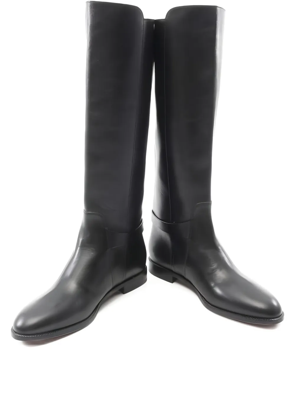 Pre-owned Dior 2010s Cd Strap-detailed Knee-high Boots In Black