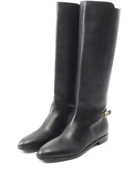 Christian Dior Pre-Owned 2010s CD strap-detailed knee-high boots
