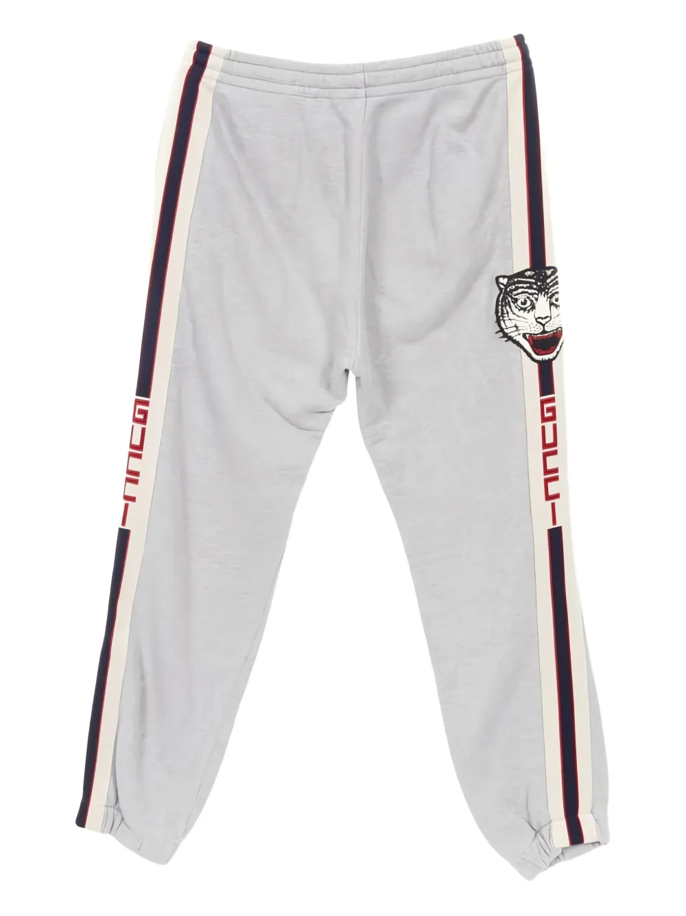 Pre-owned Gucci 2010s Tiger Striped Track Pants In Gray