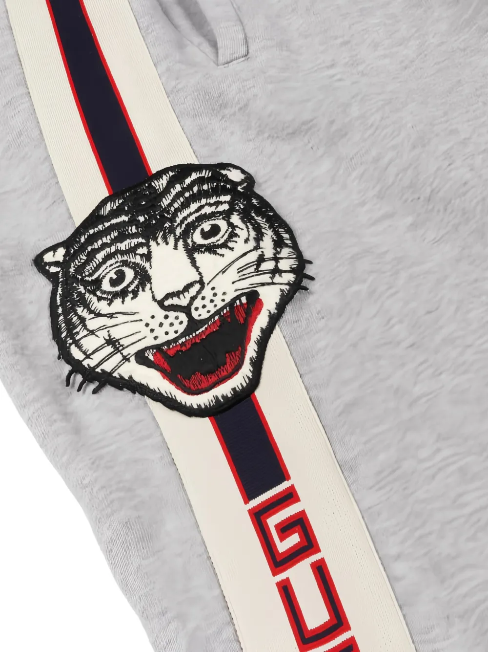 Pre-owned Gucci 2010s Tiger Striped Track Pants In Gray