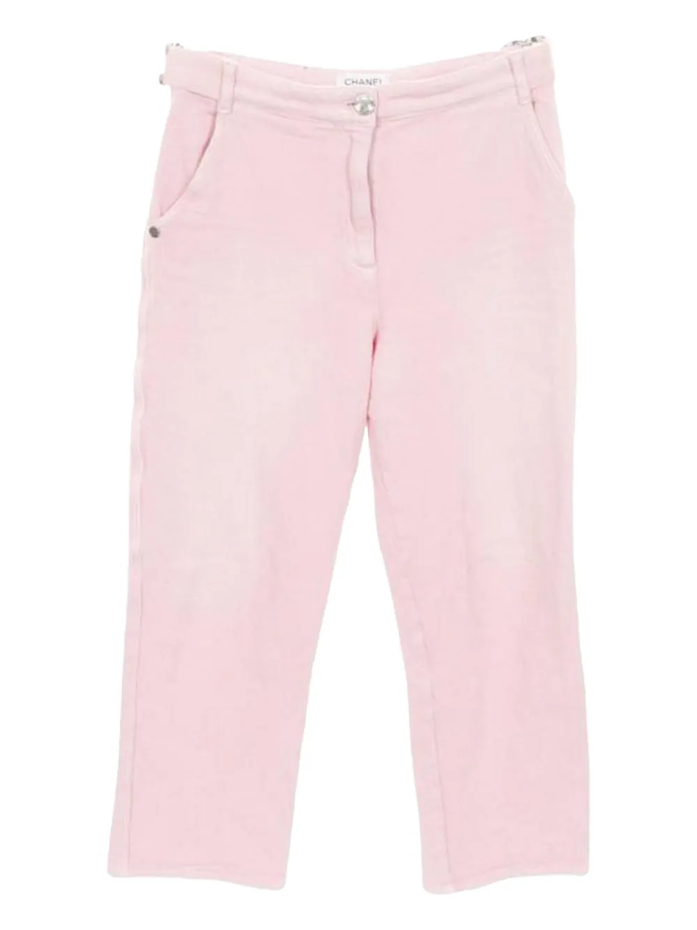 CHANEL Pre-Owned 1986-1988 Interlocking CC belted trousers | Pink | Image 1